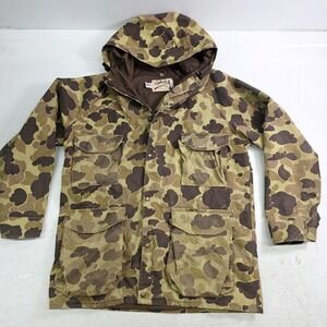 Vtg Cabela's Duck Camo Goretex Hunting Jacket‎ Coat Mens M USA Thinsulate Frog